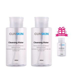 BUNDLE of 2 CLINSKIN 300ml Gentle Cleansing Water Makeup Remover | Skin pH Compatible