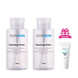 BUNDLE of 2 CLINSKIN 300ml Gentle Cleansing Water Makeup Remover | Skin pH Compatible