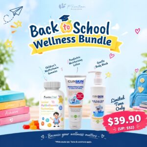 Back To School Bundle [Children's Multivitamin Gummies, Paeds Moisturising Lotion, Gentle Body Wash]